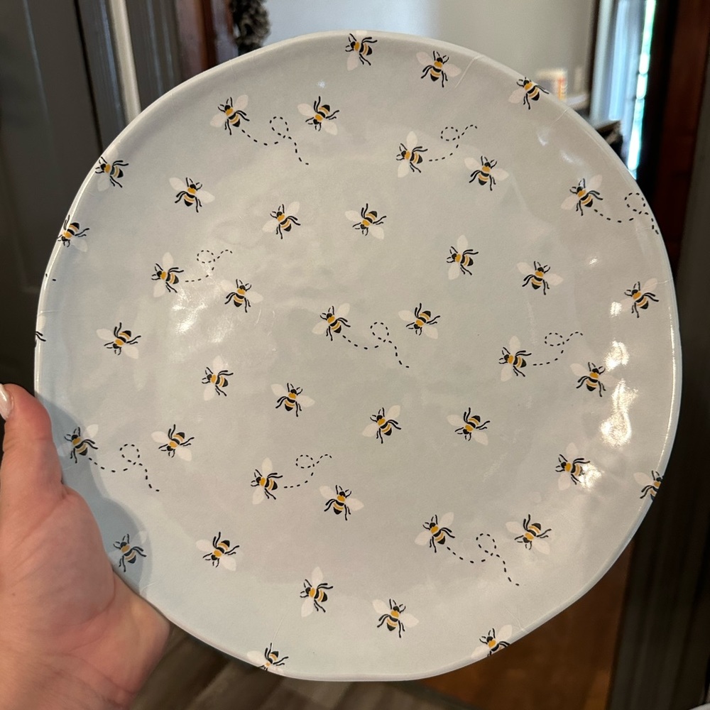 Bee Bowl and Plate set- Hard plastic